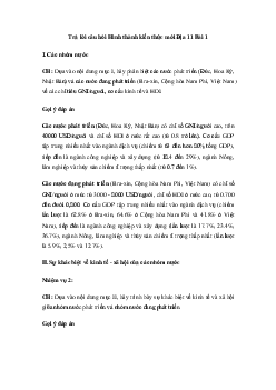 Giải Địa lí 11 Bài 1: Sự khác biệt về trình độ phát triển kinh tế - xã hội của các nhóm nước