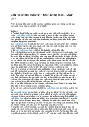 Câu hỏi ôn thi - Kinh tế chính trị | Trường Đại học CNTT Thành Phố Hồ Chí Minh