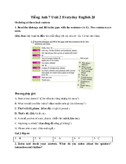 Tiếng Anh 7 Unit 2 Everyday English 2d