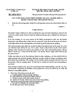 Đề thi vào 10 Chuyên Tiếng Anh tỉnh Long An năm 2013-2014 (có đáp án )