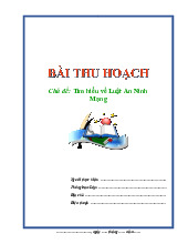 Bài thu hoạch: Tìm hiểu về Luật An Ninh Mạng | Môn An ninh mạng - Học viện An ninh nhân dân