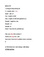 Động từ Môn Tiếng anh cơ bản | Đại học Thái Bình Dương