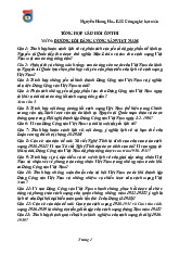 216 câu hỏi ôn tập Đường lối Đảng cộng sản Việt Nam (có đáp án)