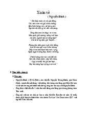 Tài Liệu Giới Thiệu về Thơ Nguyễn Bính: Xuân Về và Nét Đặc Sắc Văn Học