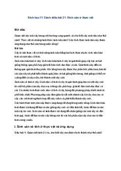 Sinh học 11 Cánh diều bài 21: Sinh sản ở thực vật