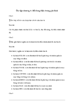 Giải Công nghệ 6 Ôn tập chương 4 - Chân Trời Sáng Tạo