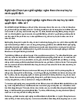 Nghị luận Chọn lựa nghề nghiệp: nghe theo cha mẹ hay tự mình quyết định |  Ngữ văn 11