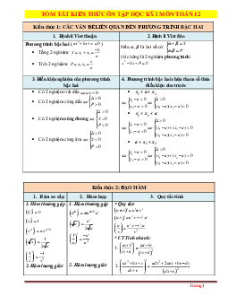 Đề ôn thi toán 12 học kỳ 2 có đáp án và lời giải chi tiết