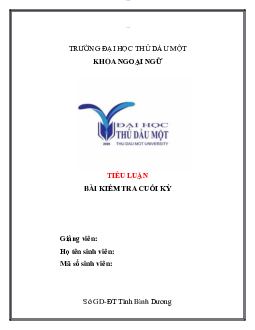 Tiểu luận cuối kì 1 nhập môn ngôn ngữ Anh