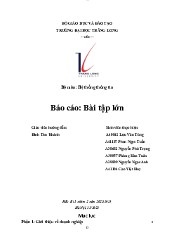Bài tập lớn môn Hệ thống thông tin  | Đại học Thăng Long
