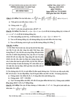 Đề học kỳ 1 Toán 9 năm 2023 – 2024 phòng GD&ĐT Cầu Giấy – Hà Nội