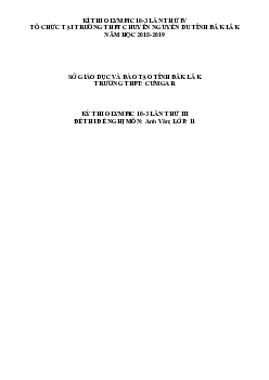 Đề thi Olympic 10 tháng 3 lần thứ 3 môn Tiếng Anh năm 2019 môn Tiếng Anh 11 THPT CuMgar