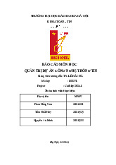 Báo cáo Dự án cuối kỳ môn Quản trị dự án CNTT | Trường Đại học Bách Khoa Hà Nội