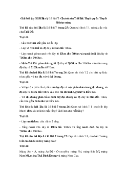 Giải bài tập SGK Địa lý 10 bài 7