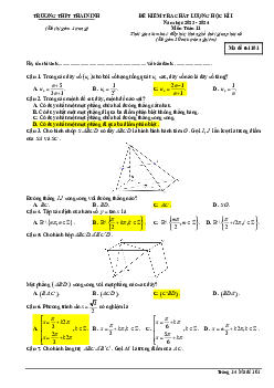 Đề học kì 1 Toán 11 năm 2023 – 2024 trường THPT Thái Ninh – Thái Bình