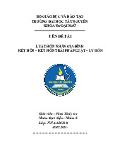 Luật Hôn Nhân và Gia Đình môn Pháp luật đại cương | Trường Đại Học Tây Nguyên