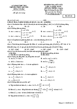 Đề giữa kỳ 1 Toán 11 chuyên năm 2023 – 2024 trường chuyên Hùng Vương – Phú Thọ