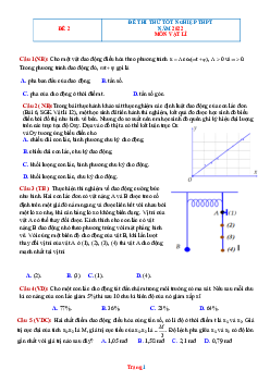 Đề thi thử tốt nghiệp 2022 môn Lý - Đề 2 (có lời giải)