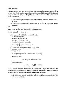 Bài tập minh họa chương 3 - Môn Xác suất và thống kê