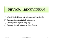 Lý thuyết Phương trình vi phân - Giải tích 2 | Trường Đại học Công nghệ, Đại học Quốc gia Hà Nội