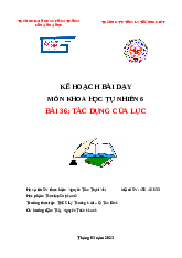 Kế hoạch bài dạy Môn khoa học tự nhiên 6 - Bài 36 Tác dụng của lực (tiết 1)