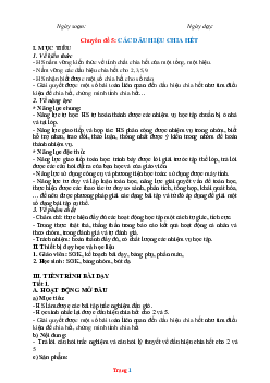 Giáo án dạy thêm Toán 6 Kết nối tri thức các dấu hiệu chia hết