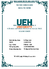 Bài thu hoạch chương 4 môn Sáp nhập, mua lại và tái cấu trúc doanh nghiệp  | Trường Đại học Kinh tế Thành phố Hồ Chí Minh