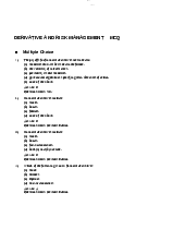 Financial derivatives instruments multiple choice questions - Quản lý tài chính | Trường Đại học Hà Nội