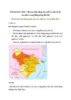 Giải Lịch sử Địa lí lớp 4 Bài 7: Dân cư, hoạt động sản xuất và một số nét văn hóa ở vùng Đồng bằng Bắc Bộ | Cánh diều