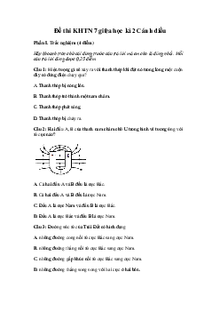 Đề thi giữa kì 2 Khoa học tự nhiên 7 năm 2024 | Cánh diều có đáp án