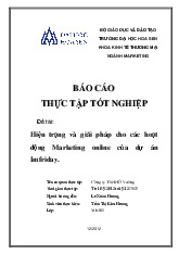 Hiện trạng và giải pháp cho các hoạt động Marketing online của dự án Imfriday