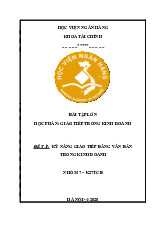 Bài tập lớn môn Giao tiếp kinh doanh | Học viện Ngân hàng