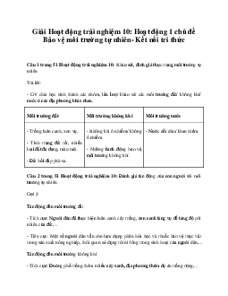 Giải Hoạt động trải nghiệm 10: Hoạt động 1 chủ đề 8 Kết Nối Tri Thức