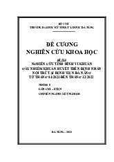 Nghiên Cứu Vi Khuẩn Gây Nhiễm Khuẩn Huyết Tại Đà Nẵng | Môn Nghiên cứu khoa học - Đại học Kỹ thuật Y - Dược Đà Nẵng