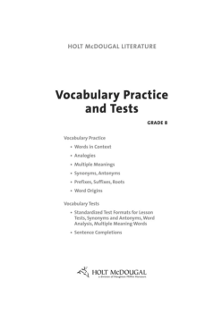 Vocabulary Practice and Tests - Holt Mcdougal