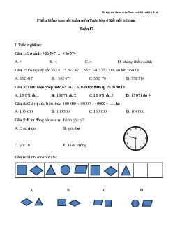 Bài tập cuối tuần Toán lớp 4 Kết nối tri thức - Tuần 17 (Nâng cao)