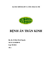 Báo cáo Bệnh án thần kinh môn Bệnh học | Trường Đại học Kinh Doanh và Công Nghệ Hà Nội