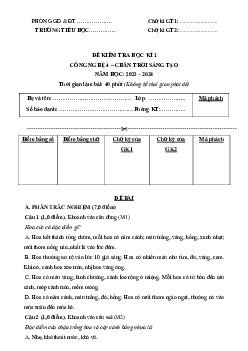 Đề thi học kì 1 môn Công nghệ 4 năm 2023 - 2024 sách Chân trời sáng tạo | đề 2