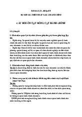 Đề cương ôn thi luật hành chính | Trường Đại học Luật, Đại học Quốc gia Hà Nội