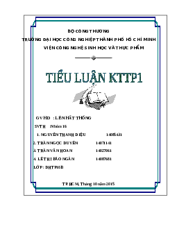 Bài tập môn Kỹ thuật thực phẩm (có đáp án) hay, hấp dẫn nhất