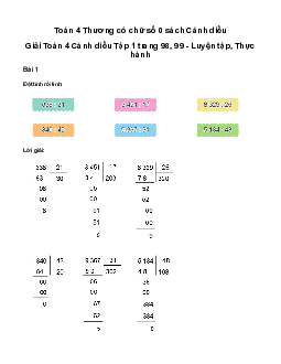 Giải Toán lớp 4 Bài 44: Thương có chữ số 0 | Cánh diều