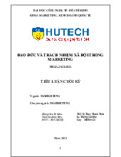 Tiểu luận cuối kỳ Đạo Đức Và Trách Nhiệm Xã Hội Trong Marketing |  Đại học Công nghệ Thành phố Hồ Chí Minh