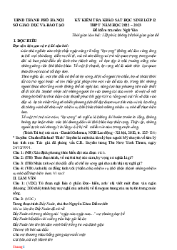 Đề thi thử tốt nghiệp THPT năm 2023 môn Ngữ văn Sở GD Hà Nội (có lời giải)