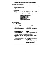 KIỂM TRA ĐÁNH GIÁ TIỀN LÂM SÀNG - HỌC PHẦN YH 101