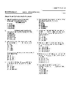 Bài tập ôn tập học phần Tiếng anh cơ bản