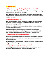 Câu hỏi vấn đáp về kế hoạch tương lai - cô Giang