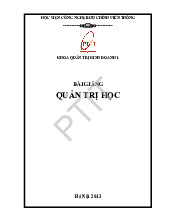Bài giảng môn Quản trị học | Học viện Công nghệ Bưu chính Viễn Thông