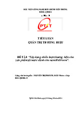 Tiểu luận Xây dựng chiến lược thương hiệu Hegroom môn Quản trị thương hiệu | Học viện Công Nghệ Bưu Chính Viễn Thông