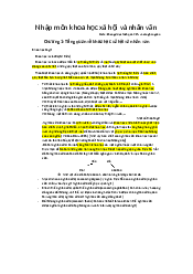 Nhập môn khoa học xã hội và nhân văn | Trường Đại học Sư phạm Hà Nội