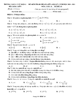 Ma trận, bảng đặc tả kĩ thuật và đề minh họa kiểm tra giữa kì 1 Toán 11